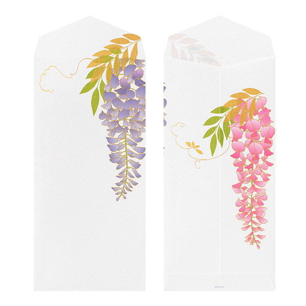 封筒｜紙シリーズ｜封筒 シルク 藤柄 S2(85952006)｜ミドリオンライン