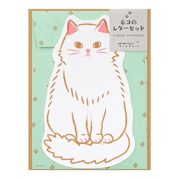 レターセット ダイカット ネコ柄(86924006)｜ミドリオンラインストア