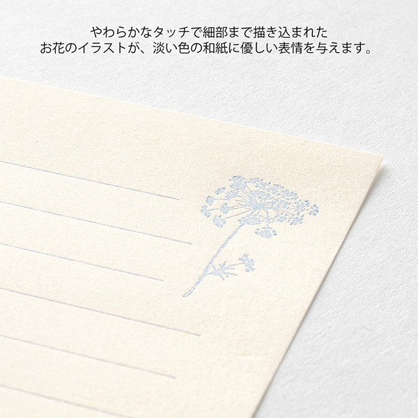 花色和紙 ミニレターセット 白(86937006)｜ミドリオンラインストア