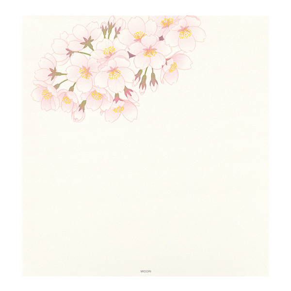 便箋｜紙シリーズ｜便箋 4柄入 春の花木柄 S2(87125006)｜ミドリ