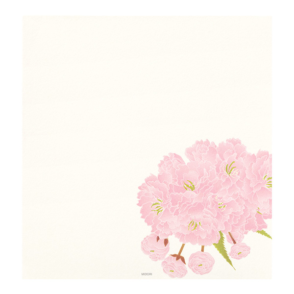 便箋｜紙シリーズ｜便箋 4柄入 春の花木柄 S2(87125006)｜ミドリ