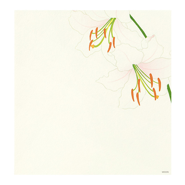便箋｜紙シリーズ｜便箋 4柄入 夏の花柄 S3(87133006)｜ミドリ