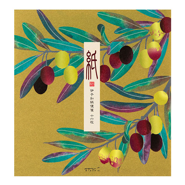 便箋｜紙シリーズ｜便箋 箔 オリーブ柄(87179006)｜ミドリオンラインストア
