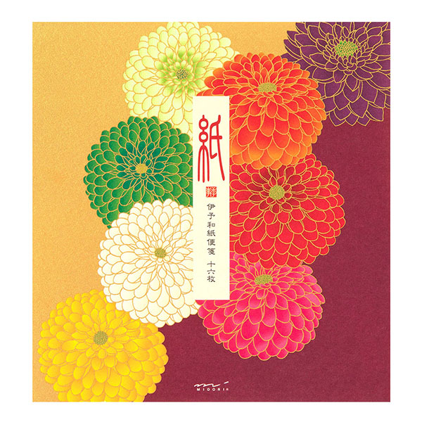 便箋｜紙シリーズ｜便箋 シルク ポンポン菊柄(87183006)｜ミドリ
