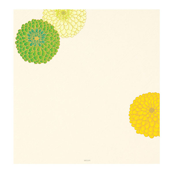 【未開封】白菊と黄菊ですが、それが何か 便箋｜紙シリーズ｜便箋 シルク ポンポン菊柄(87183006)｜ミドリ