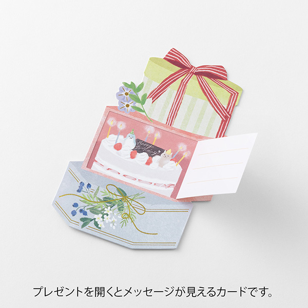 カード めくる 誕生日 プレゼント柄(88719006)｜ミドリ