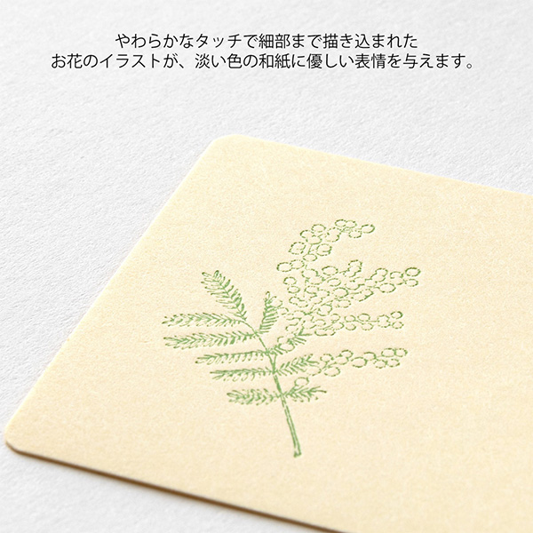 レターセット｜花色和紙 ミニカードセット 黄(88790006)｜ミドリ