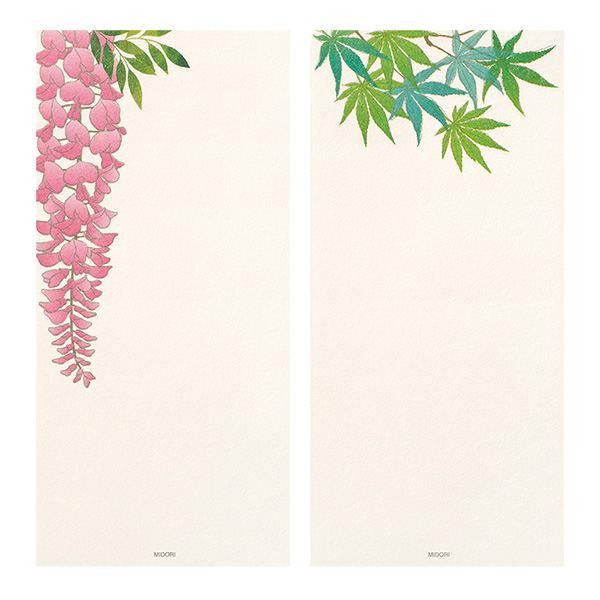 一筆箋 紙シリーズ 一筆箋 4柄入 初夏の花柄 ミドリオンラインストア