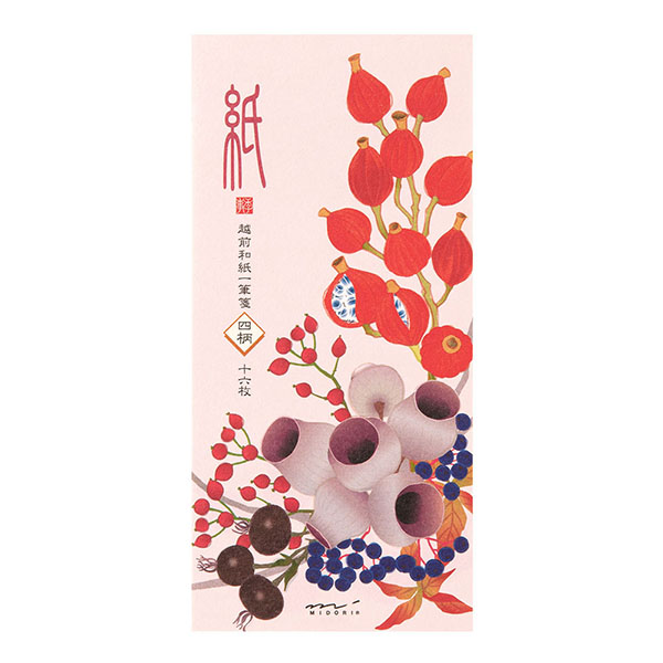 一筆箋｜紙シリーズ｜一筆箋 4柄入 秋リース柄(89591006