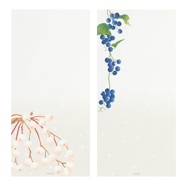 一筆箋｜紙シリーズ｜一筆箋 4柄入 冬の実柄(89595006)｜ミドリ