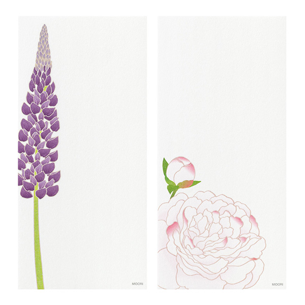 一筆箋｜紙シリーズ｜一筆箋 4柄入 夏の花柄 S5(89603006)｜ミドリ
