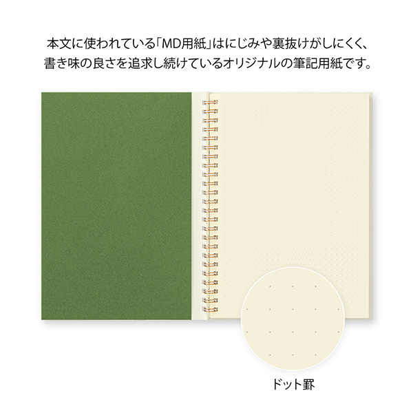 ストア限定】プライバシーノート＜A5＞ ドット罫 緑(91803813)｜ミドリ
