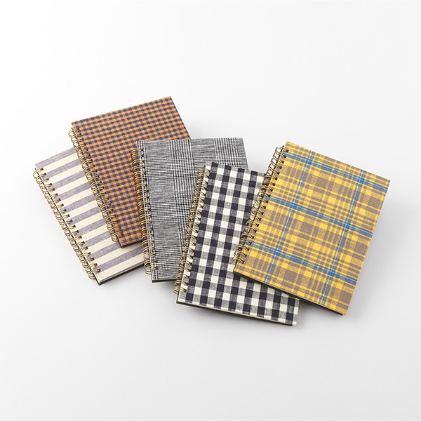 限定】リングノート＜B6＞ リネン チェック 黒(91804182)｜ミドリ