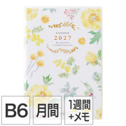 【ポケットダイアリー】B6 マンスリーブロック＆ウィークリーレフト カントリータイム 花柄 手帳 2027年版 22450006 ★手帳・ダイアリー今なら送料無料★
