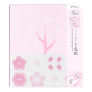 カラー色紙 寄せ書きシール18枚付 桜柄 (33156006)