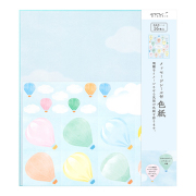 カラー色紙 寄せ書きシール16枚付 気球柄(33245006)
