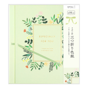 カラー色紙 三つ折り リボン 花柄(33256006)