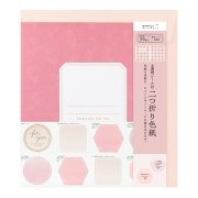 半透明シール付二つ折り色紙  寄せ書きシール39枚・封筒付 ピンク(33282006)★色紙関連アイテムよりどり4点以上送料無料3/23まで★