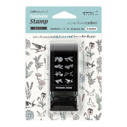 スタンプ 回転印 ダイヤル 花とトリ柄(35582006)