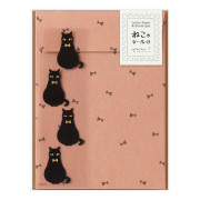動物シール付 レターセット 黒猫柄A(86947006)