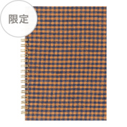 【限定】リングノート＜B6＞ リネン チェック オレンジ×紺(91804185)
