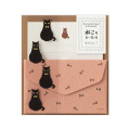 動物シール付 ミニレターセット 黒猫柄A(86951006)