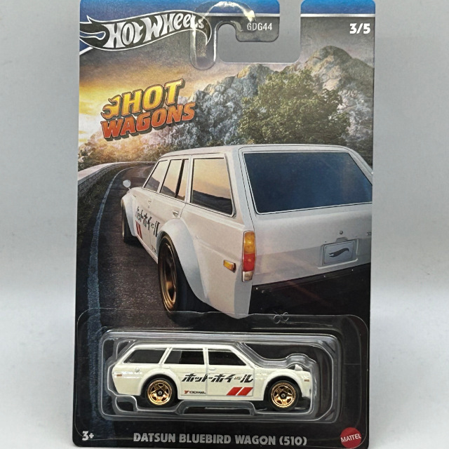 2024 HW Hot Wagons / Datsun Bluebird Wagon 510 WHT / ダッツン ブルーバード ワゴン 510