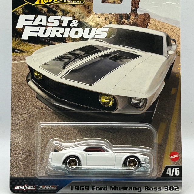 2024 HW Premium Fast & Furious / 1969 Ford Mustang Boss 302 WHT / 1969 フォード マスタング ボス 302