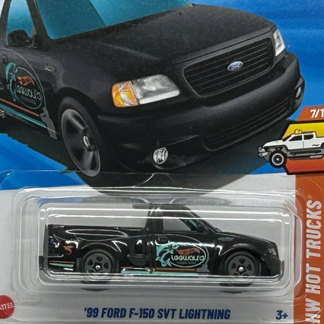 2025 HW Hot Trucks / '99 Ford F-150 SVT Lightning USA Card / '99 フォード F-150 SVT ライトニング USAカード