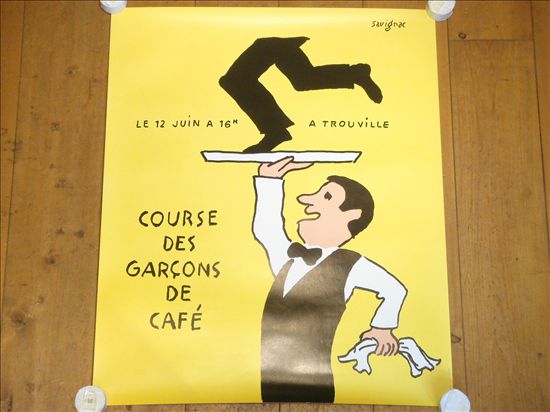 サヴィニャック ポスター カフェのギャルソン競争 Course des garcons