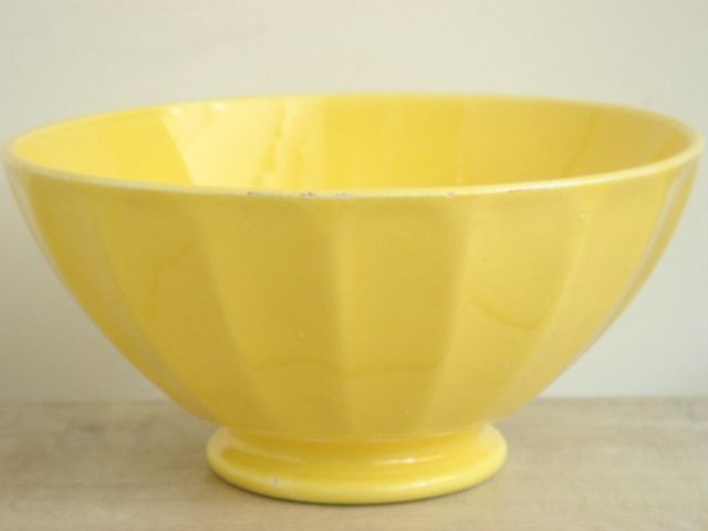 アンティークカフェオレボウル 黄色 Digoin & Sarreguemines