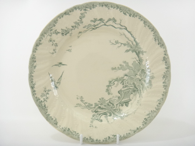 鳥のアンティーク皿 WATTEAU GIEN製