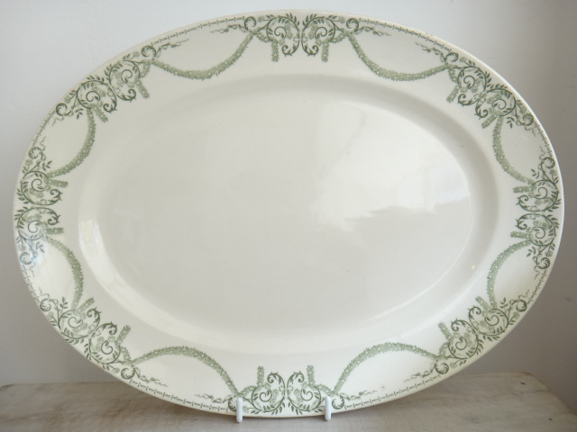 アンティーク オーバルプレート 大 NAPOLEON Creil et Montereau製