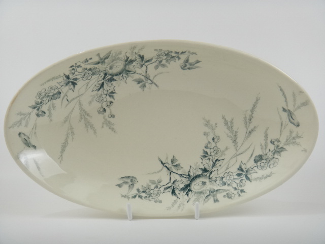 フランス アンティーク オーバル皿 モントロー LINOTTE Creil et