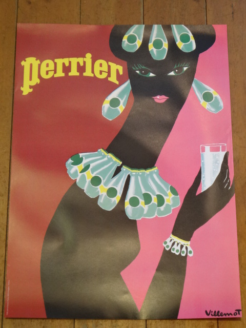 フレンチ雑貨 大型 Perrier ペリエ ビンテージポスター ビューモ