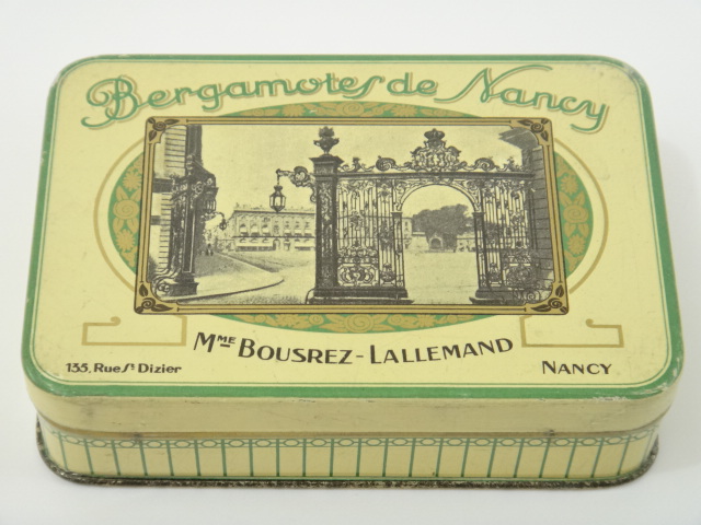 フランス アンティーク キャンディー缶 BERGAMOTES DE NANCY