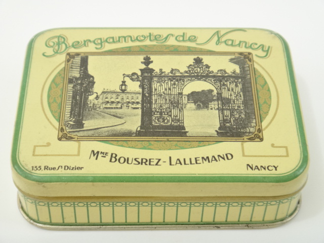 フランス アンティーク キャンディー缶 BERGAMOTES DE NANCY