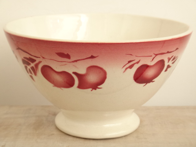 フランス アンティーク カフェオレボウル フルーツの実 Sarreguemines製