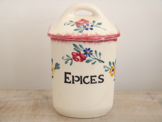 フランス アンティーク キャニスター EPICES Sarreguemines製