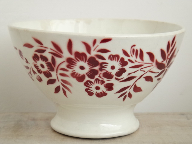 フランス アンティーク カフェオレボウル Badonviller 製