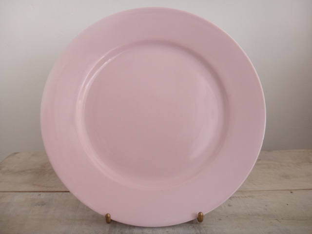 フランス アンティーク デザート皿 ピンク Creil et Montereau製