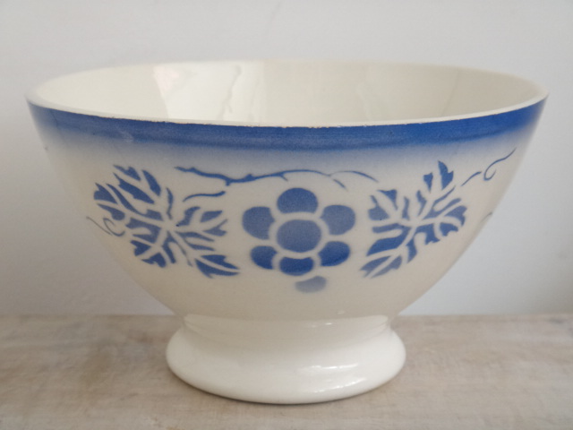 フランス アンティーク カフェオレボウル ブドウ Sarreguemines