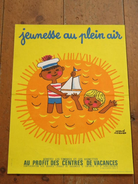 エルベ モルバン ビンテージポスター Jeunesse au plein air 1972年 Herve Morvan