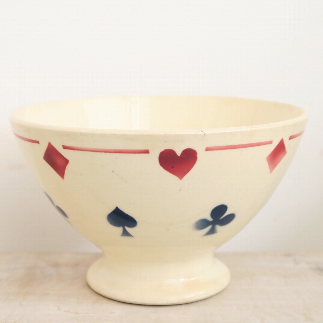 アンティーク カフェオレボウル トランプ KG Luneville製