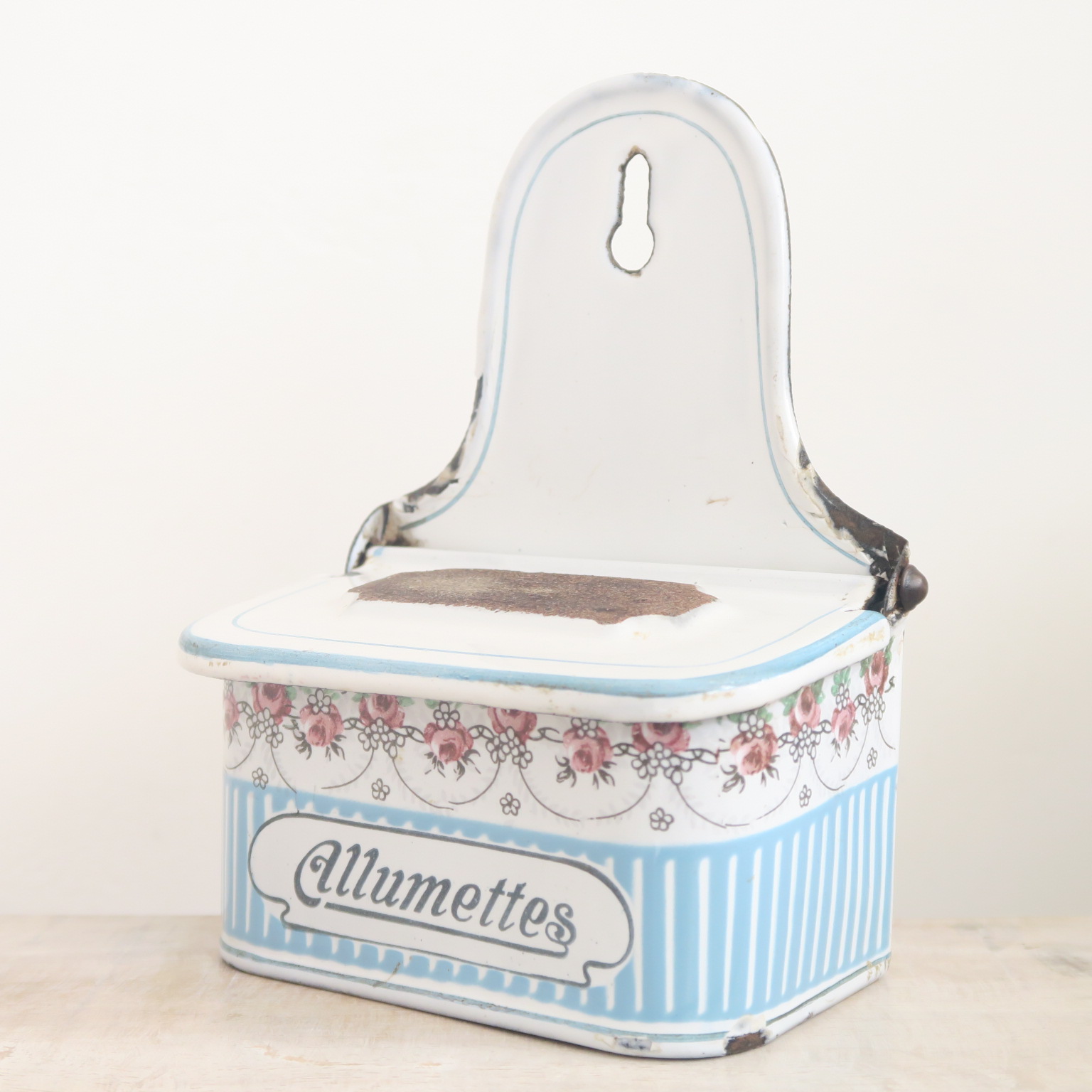 BB社 ローズガーランド アンティーク ホウロウ アリュメット缶 ALLUMETTES