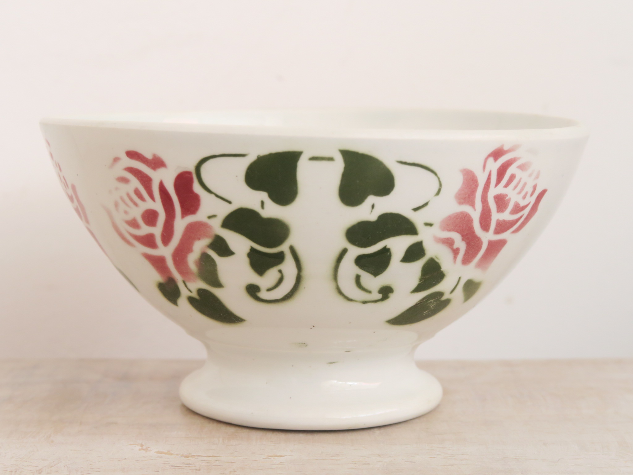 フランス アンティーク カフェオレボウル ローズ KG LUNEVILLE製