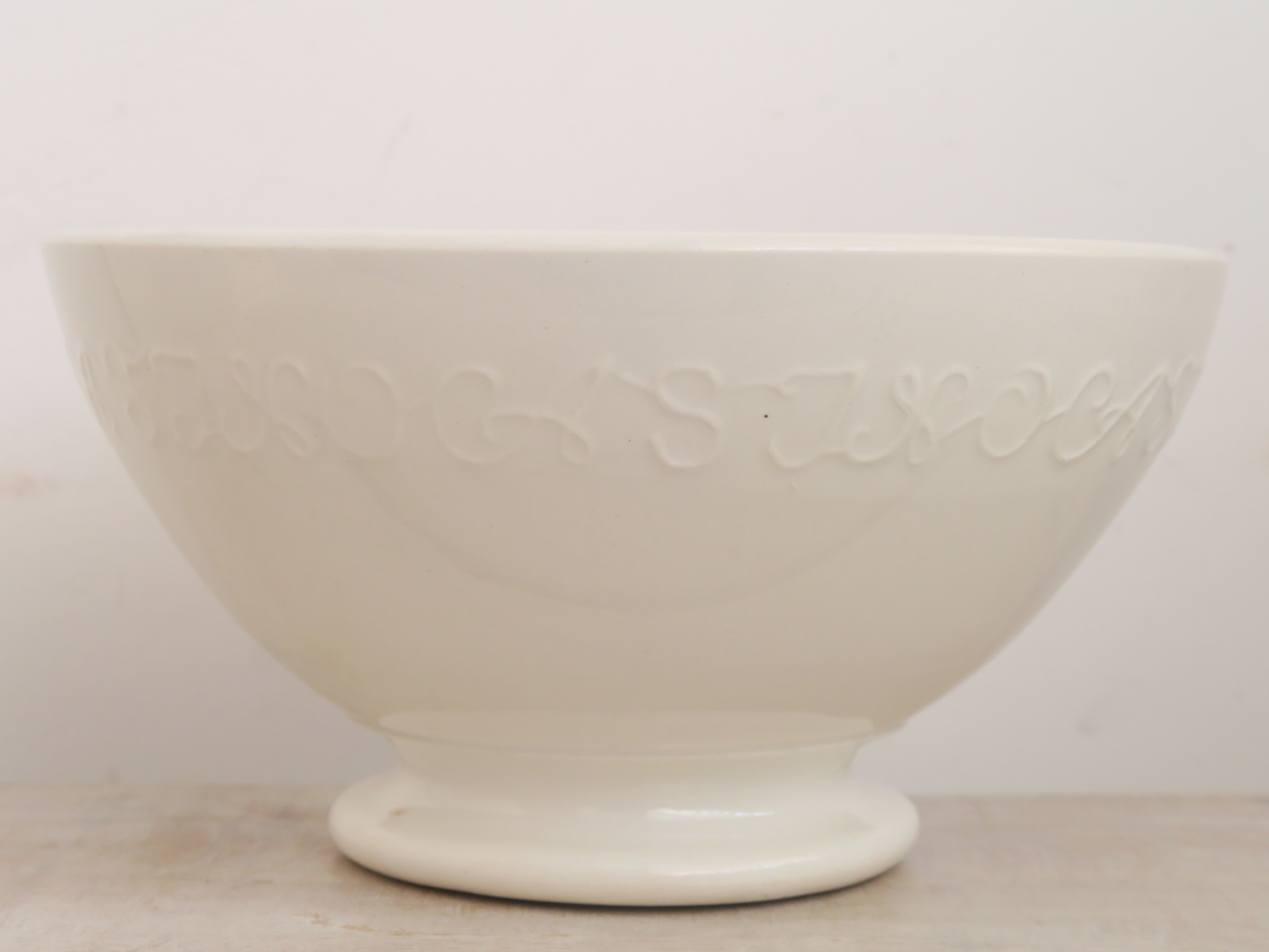 フランス アンティーク カフェオレボウル レリーフ Digoin & Sarreguemines製