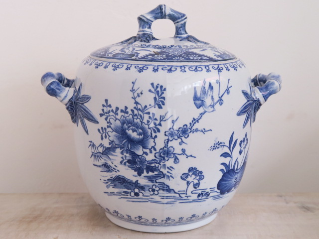 フランス アンティーク 蓋付きポット Yedo Creil Montereau 製