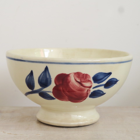 アンティーク カフェオレボウル ローズ Creil et Montereau