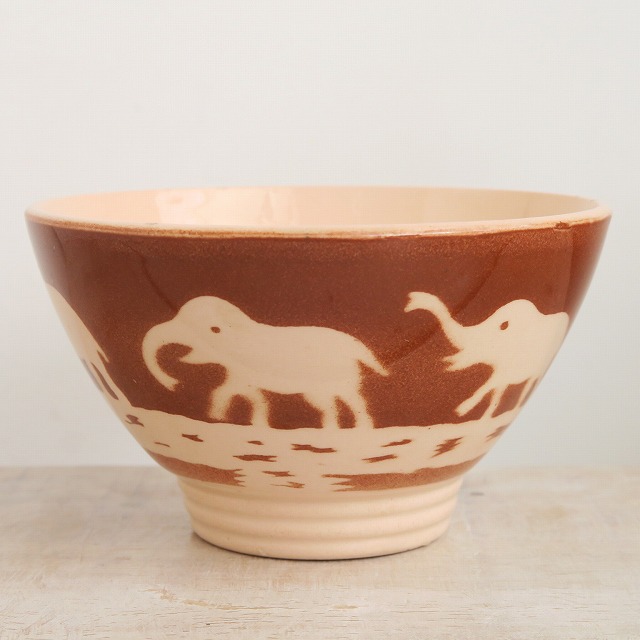 アンティーク 小さなカフェオレボウル ゾウ Digoin & Sarreguemines製